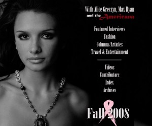 Fall 2008 Cover Photographed by Glenn Gordon. Cover Model: Alice Greczyn