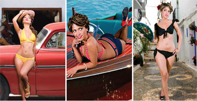 Nicolita's Nicole Saenz and her Vintage-Styled, Technicolored Swimsuits (1)