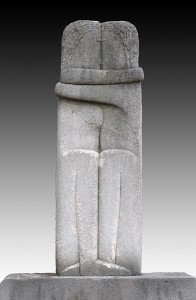 Constantin Brancusi 1909 Le Baiser (The Kiss) Stone Cimetiere de Montparnasse Paris