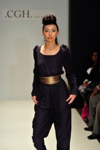 A model walks the runway at the CGH Couture Fashion Show during fashion Week at Agenda Loft on March 17, 2011 in Los Angeles, California. (Photo by Arun Nevader, WireImage)