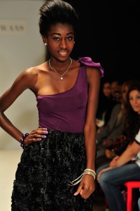 A model walks the runway at the Holly Waas Fashion Show during fashion Week at Agenda Loft on March 17, 2011 in Los Angeles, California. (Photo by Arun Nevader, WireImage)