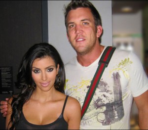 Kim Kardashian poses with celebrity makeup artist Stephen Moleski