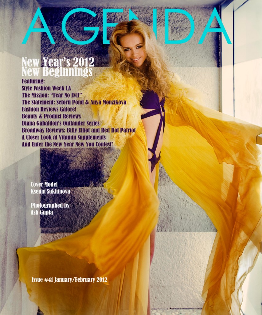 Agenda Magazine New Year's 2012, New Beginnings photographed by Ash Gupta with cover model Ksenia Sukhinova.