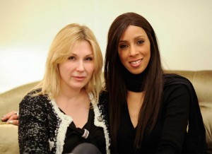 Designer Laure Kczekotowska of LK Paris and Agenda Magazine Editor-in-Chief Kaylene Peoples at the Plaza Hotel for the "Couture to Wear" Private Showing of the Fall 2012 Collection During New York Fashion Week. (Photographed by Arun Nevader)