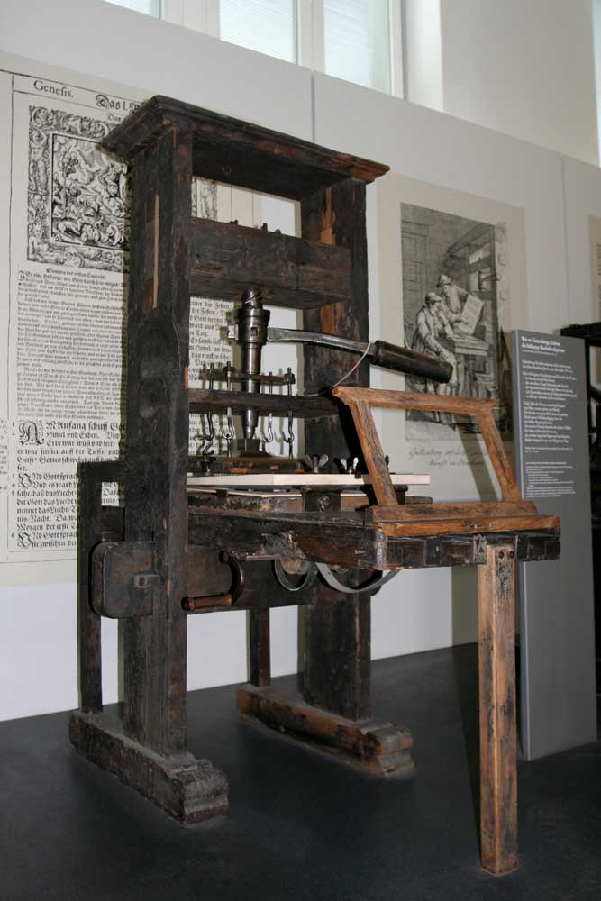 In the 15th-century Johannes Gutenberg (Germany) invented the printing press with movable type, which changed the way the world received printed information. 