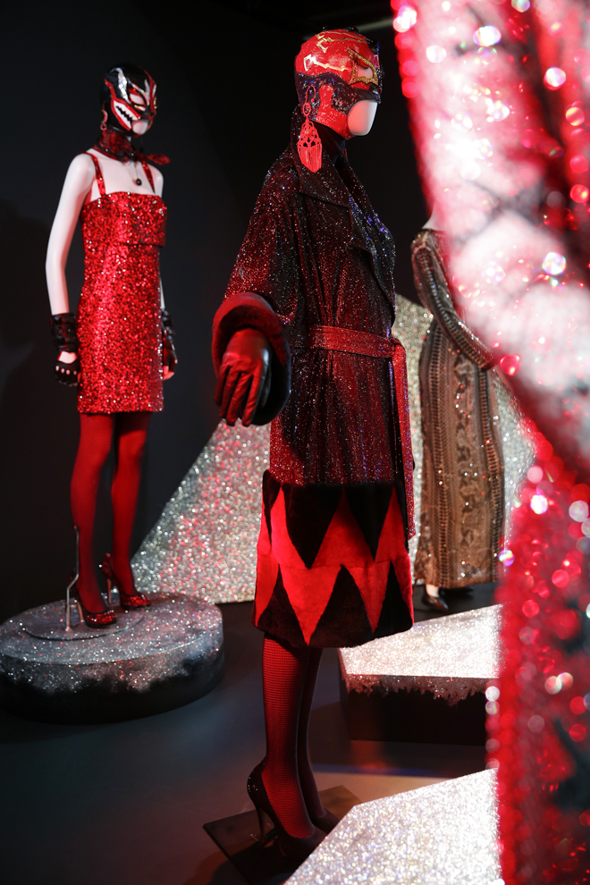 VIENNA, AUSTRIA - SEPTEMBER 15: The Installations By Designer Jean Paul Gaultier at the Swarovski Kristallwelten Store Vienna on September 15, 2015 in Vienna, Austria. (Photo by Franziska Krug/Getty Images for Swarovski Kristallwelten)