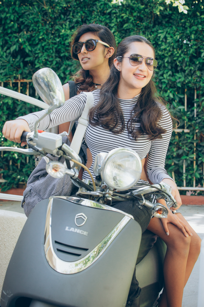 Models Zoya and Ehra are BFFs on their way to class in our Tween to Seventeen fashion Editorial (Photo: Ash Gupta 838 Media Group)