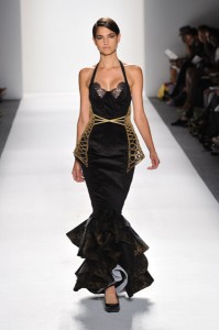 Model walks the runway during the Supima fashion competiton at Lincoln Center September 8, 2011 during Mercedes Benz Fashion Week in New York, photo by Mike Coppola