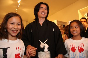 Japan Relief Fundraiser at EM&CO (Center, Actor Shin Koyamada)