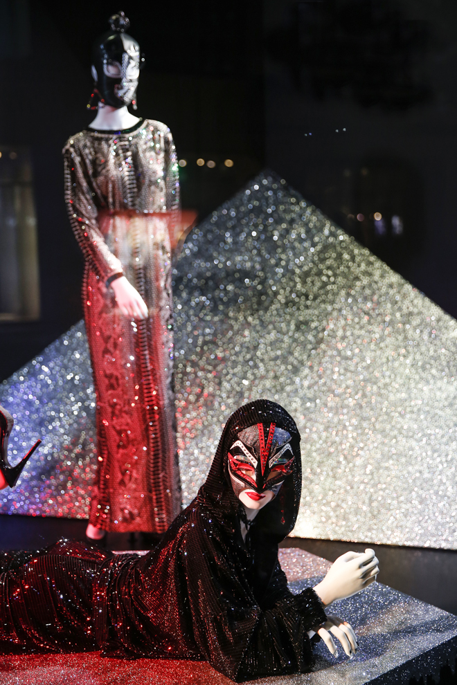 VIENNA, AUSTRIA - SEPTEMBER 15: The Installations By Designer Jean Paul Gaultier at the Swarovski Kristallwelten Store Vienna on September 15, 2015 in Vienna, Austria. (Photo by Franziska Krug/Getty Images for Swarovski Kristallwelten)