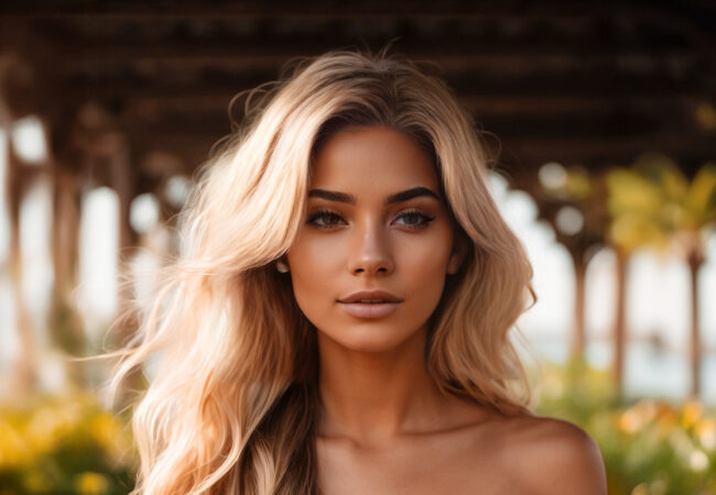 Model on Tropical Island: The Beauty Desk