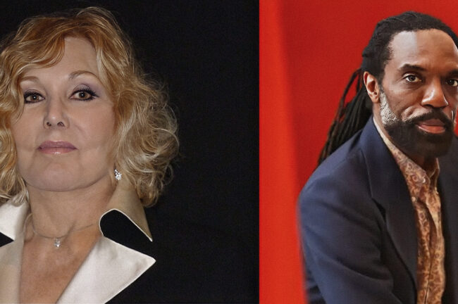 (L) Kim Novak before that the new restored versionof Vertigo was screened, during the 2013 Cannes Film Festival. copyright Frantogian; (R) Acclaimed Designer Kevan Hall, official Promo Shot