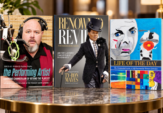 Hammong Chamberlain of Beyond the Playlist Issue 2, Ty-Ron Mayes Launches the inuagural issue of Renowned Review, and Artist Vernon Gonzalez's art book are the recent releases by KL Publishing Group